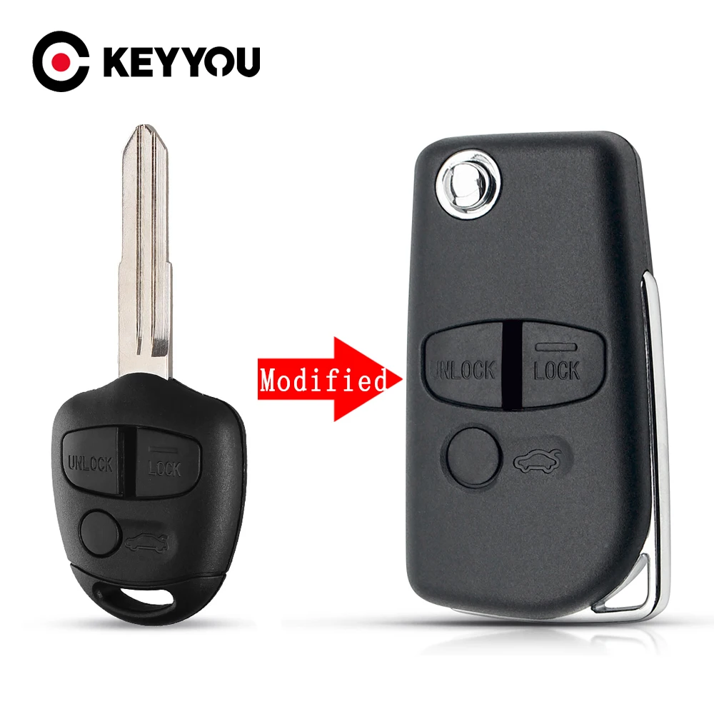 Чехол KEYYOU на 2/3 кнопок для Mitsubishi Outlander Pajero Lancer Evolution Grandis Flip MIT11 / MIT8 Key | Автомобили и