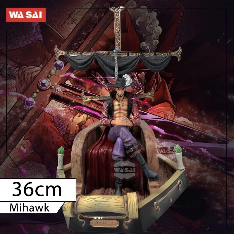 

36cm Anime Seven Warlord Figure Dracule Mihawk PVC Action Collection Figure Model Gift Collectible Toys Kids Gift