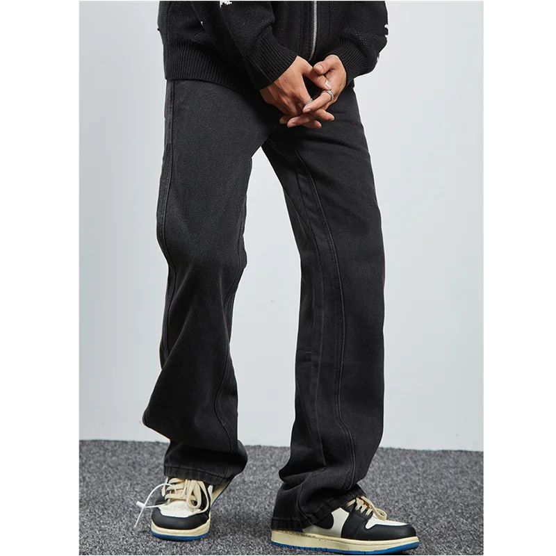 Streetwear Men HIGH STREET Letter Embroidery Fashion New Vintage Temperament Comfortable Straight Pants Autumn and Winter Female