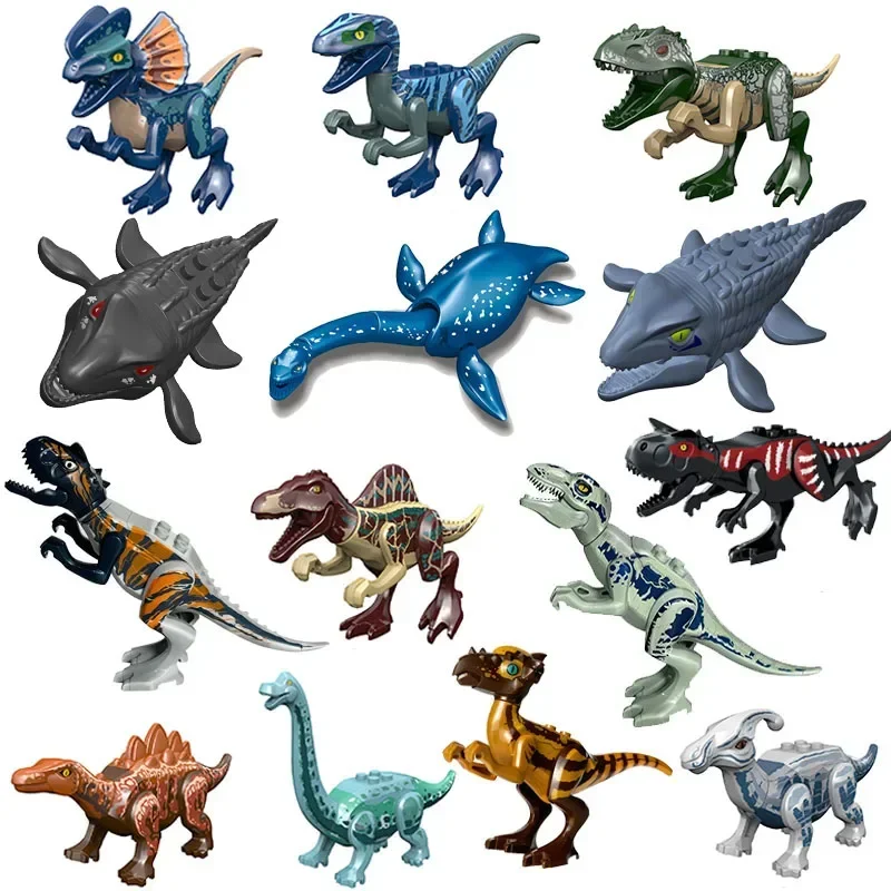 Фото Горячая распродажа!! Динозавр Юрского периода, морской мир, животные, Mosasaurus, Indominus Rex, модель, строительные блоки, просветляющие кирпичи, игрушки для детей №1