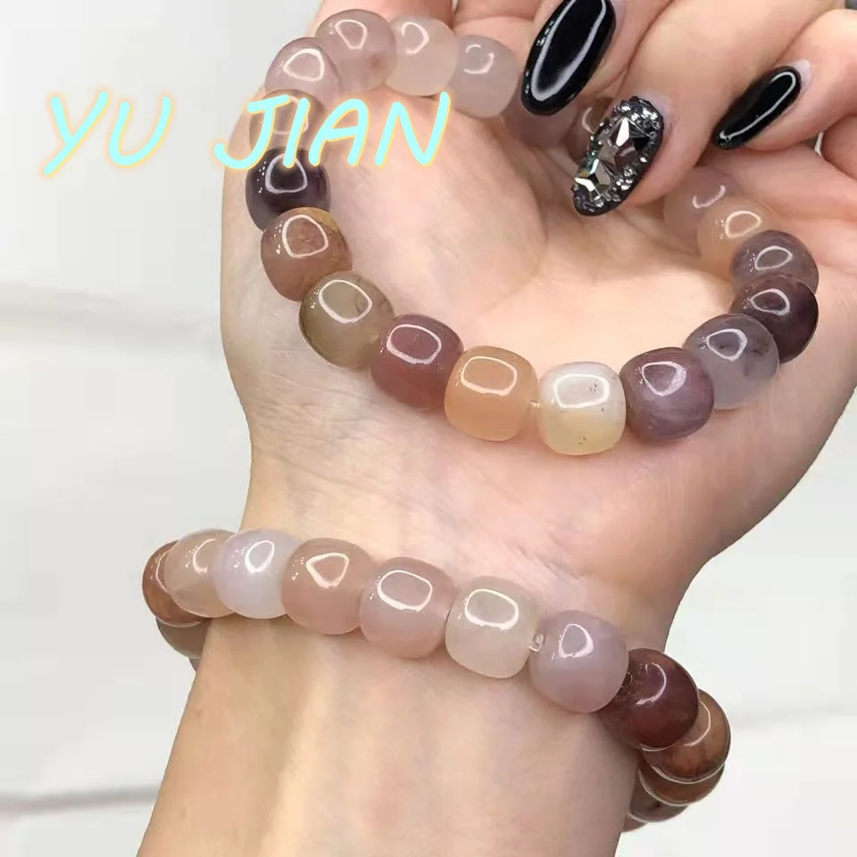 

Newest Golden Silk Jade Ball Bead Bracelet Natural Gebi-Jade Violet Handring Original Ecological Pattern Bangle Fine Jewelrys
