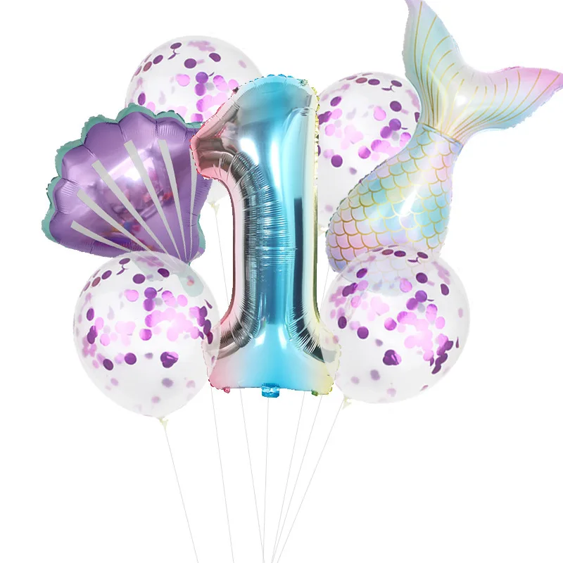 

Детские воздушные шары в виде маленькой Русалочки, фольгированный шар с цифрами, 32 дюйма, аксессуары для украшения дня рождения, праздника для будущей мамы, розовый Гелиевый шар