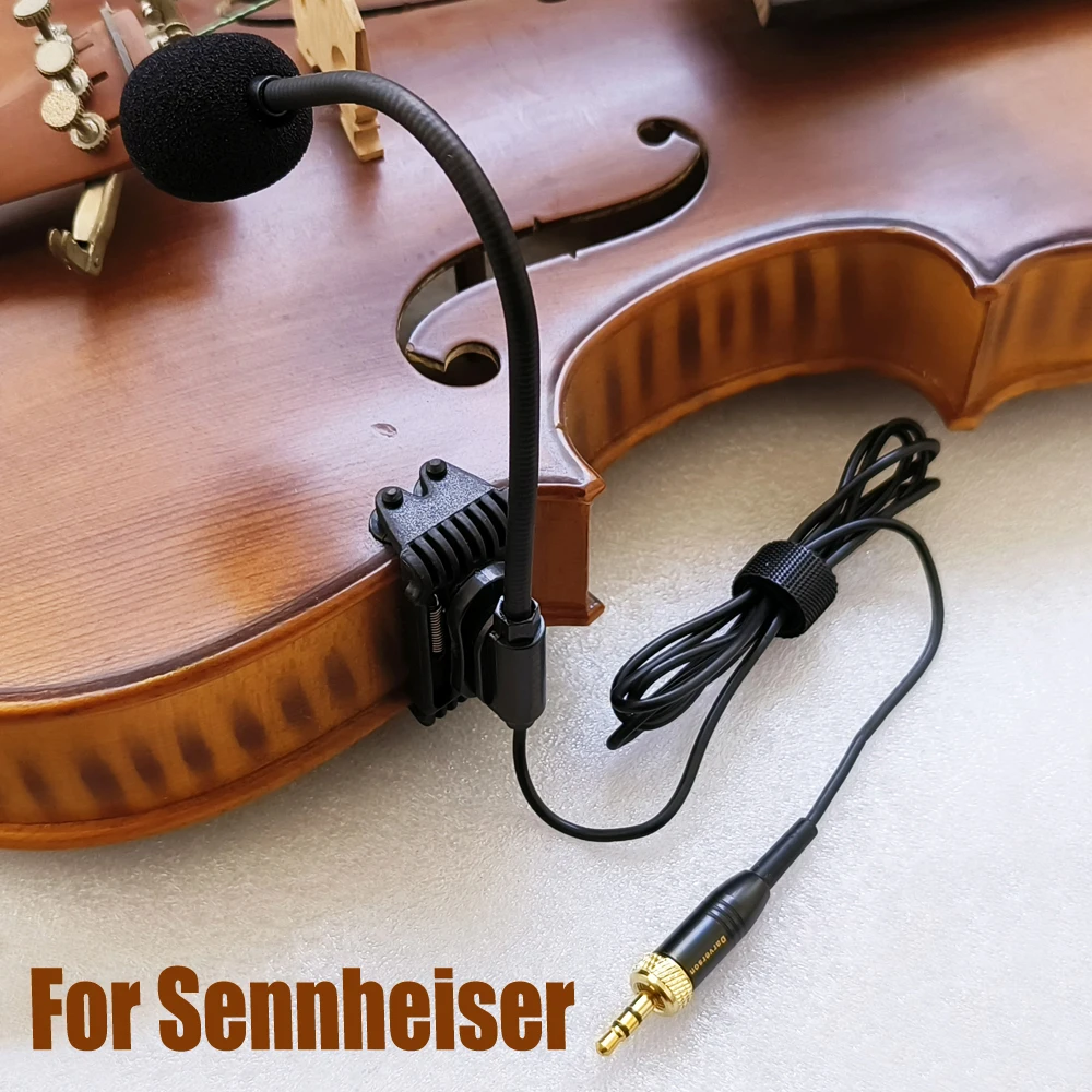 

violin fiddle clip microphone 3.5mm locking connector for sennheiser transmitter wireless system EW100 EW300 G1 G2