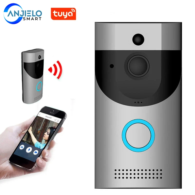 

Smart HomeTuya Video Doorbell Wireless IP65 Waterproof 720P HD with Real-time Video, Two-Way Audio and PIR Motion Detection