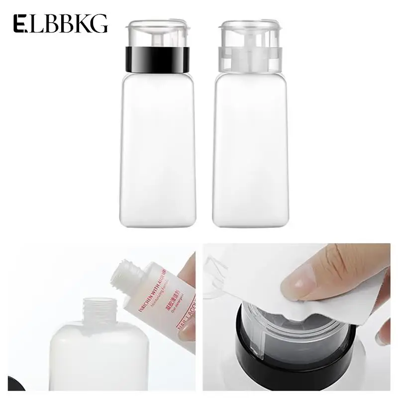 

100/120/300ml Refillable Bottles Manicure Tool DIY Empty Press Pump Dispenser Nail Art Polish Remover Cleaner Makeup Bottle