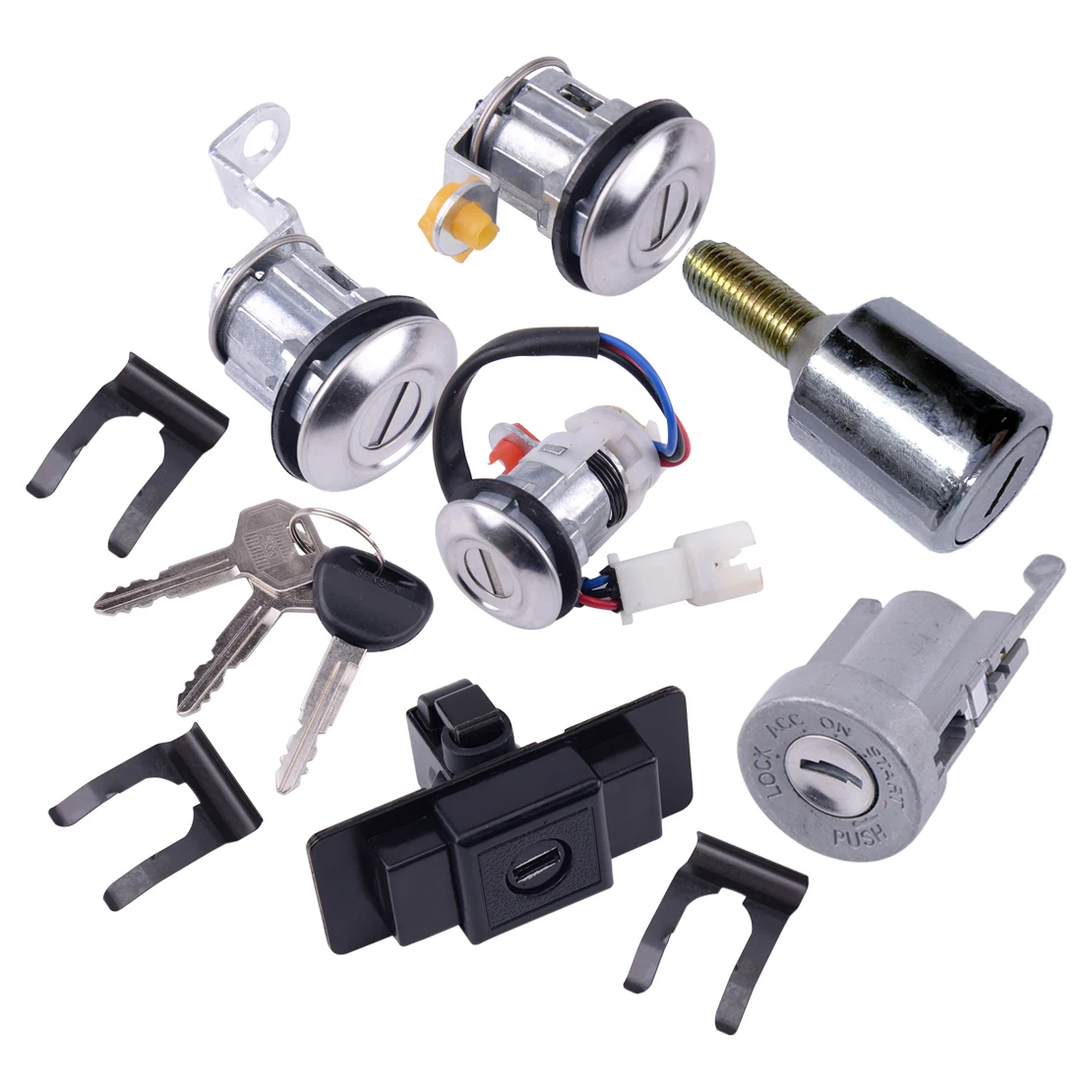 

Ignition Glove Box Spare Tire Lock Cylinder Key Set Fit for Mitsubishi Pajero Montero MK2 V32 4G54 1990-2003 2004