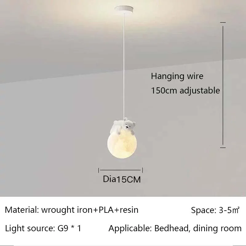 

Современный минималистичный светодиодный подвесной светильник, детская комната, спальня, кабинет, прикроватная тумбочка, украшение белого медведя, настенный светильник с кроликом