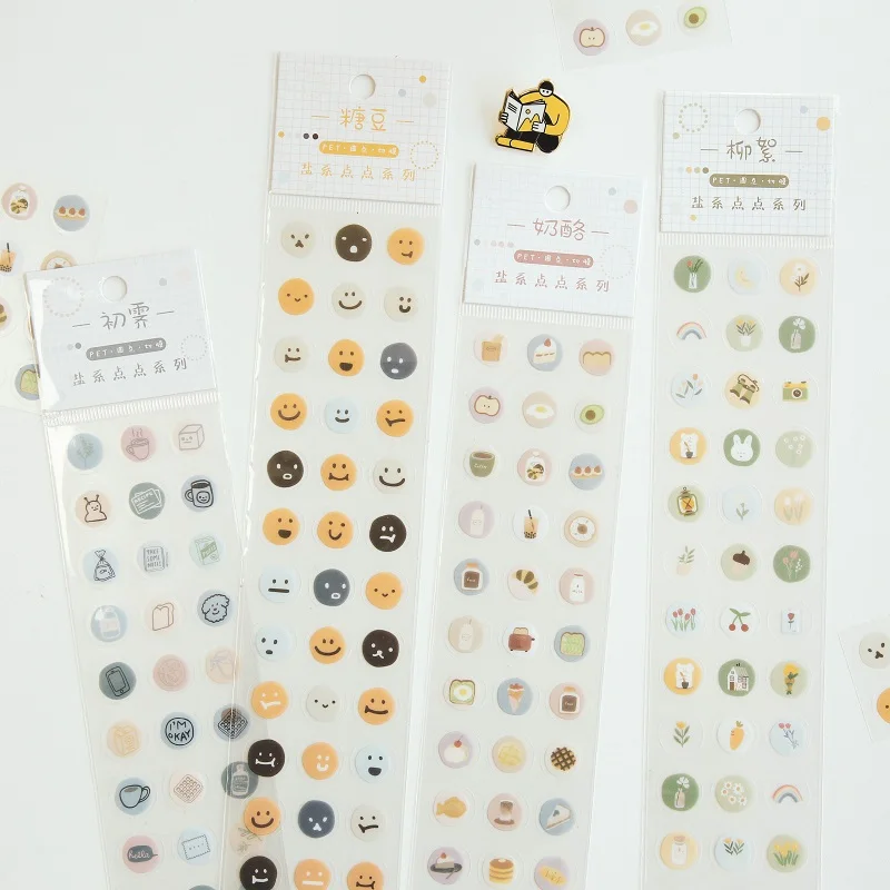 

Salt-tie Ledger Strip Smiley Face Round Diy Decorative Sticker For Diary Scrapbooking Phone Case Laptop Luggage For Kids