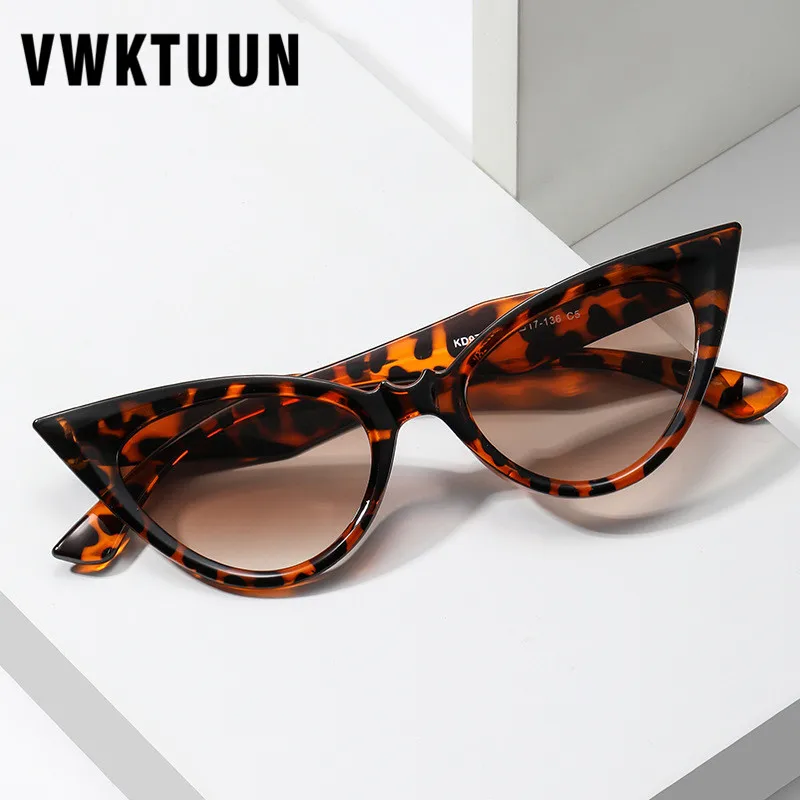 

VWKTUUN Women Sunglasses 2022 Stylish Cat Eye Glasses Women Vintage Oversized UV400 Oculos Sunglasses Luxury Designer