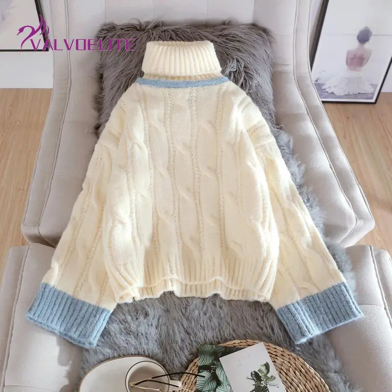 

Gentle Wind Turtleneck Knitted Sweater Women's Outer Wear 2022 New Autumn Winter Loose and Lazy Wind Bottoming Shirt Student Top