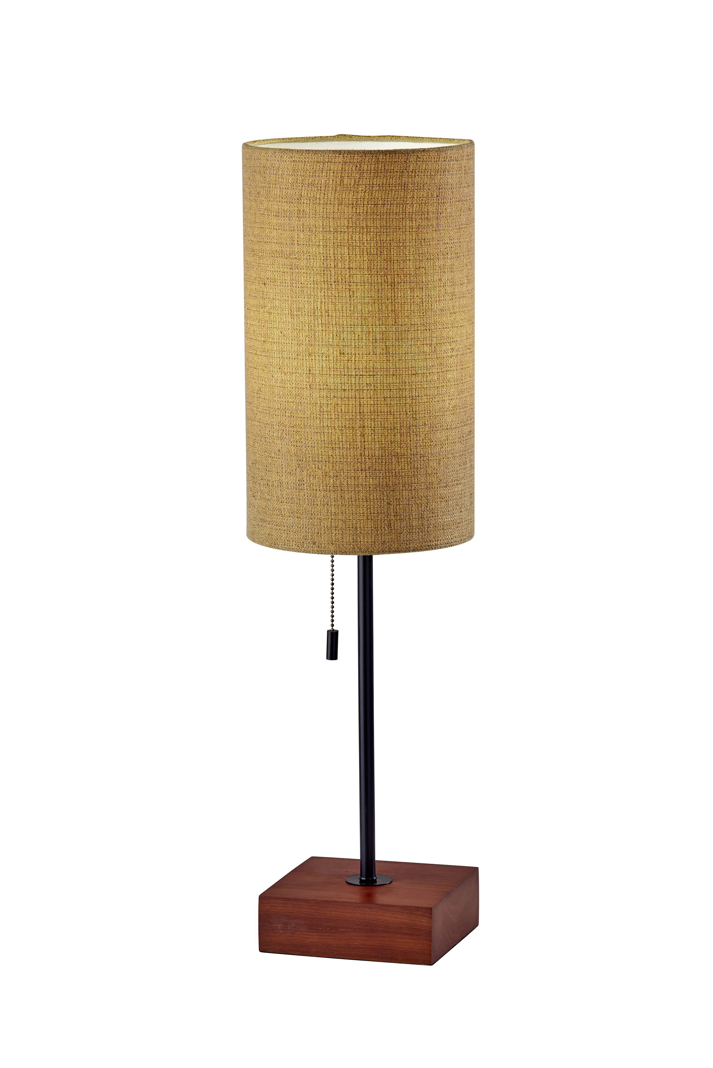 

HMTX Trudy Table Lamp, Black Wood Base Textured Blue Fabric Shade
