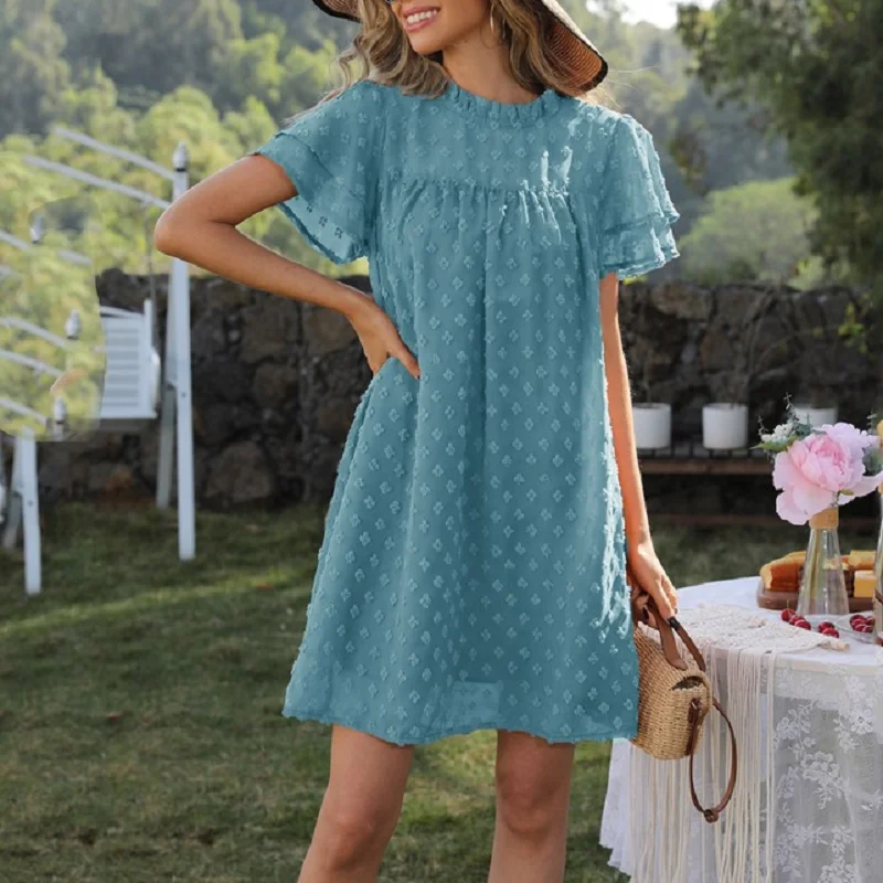 

Элегантное модное женское летнее платье, новинка 2022, жаккардовое платье для девочек с меховым помпоном, пикантное женское облегающее повсе...