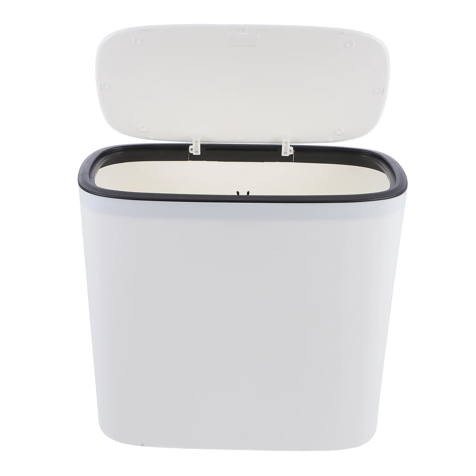 

Collapsible Trash Can Garbage Home Waste Container Lid Household Bin Cover Push-type White Plastic Office