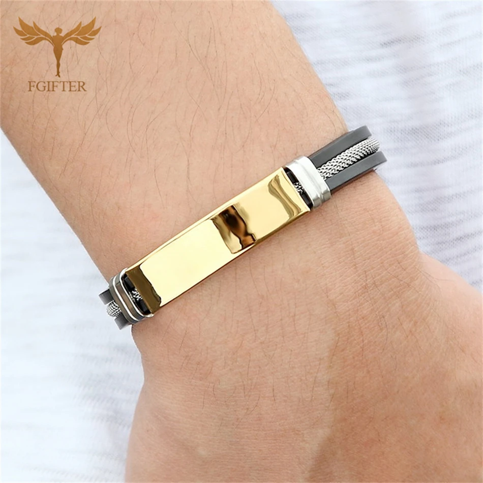 Силиконовые браслеты из нержавеющей стали высокого качества для мужчин и женщин