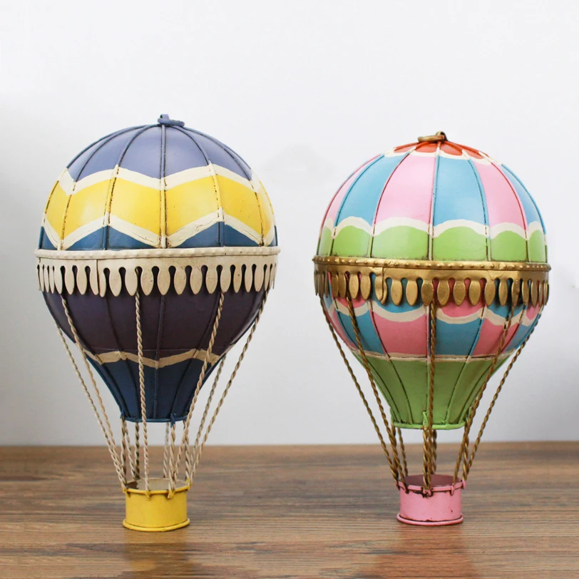 

Aqumotic Iron Hot Air Balloon Retro Iron Model Europe Hanging Charm Art Decorations Colorful Turkey Balloons