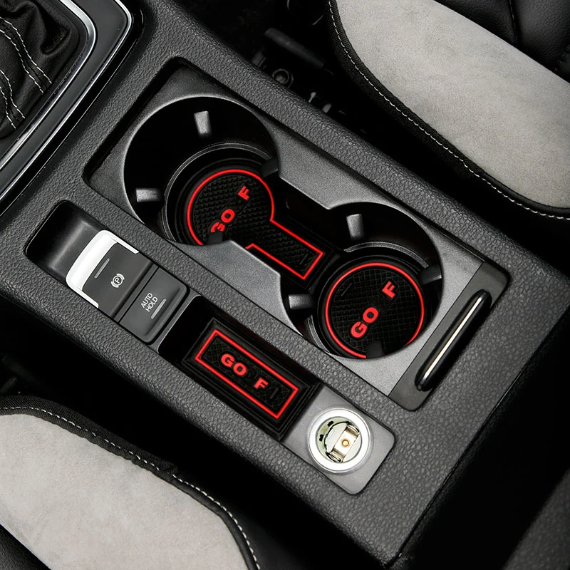 

Автомобильный нескользящий дверной коврик с желобом, подставка для стакана с прорезями для ворот, аксессуары для VW Golf 7 7,5 MK7 2015 2016 2017 2018 2019