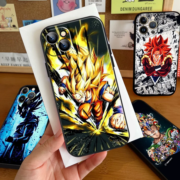 

Anime Dragon Ball Goku For iPhone 13 12 11 Pro Max Mini X XR XS Max 6 6S 7 8 Plus Phone Case Black Silicone Cover Carcasa Coque