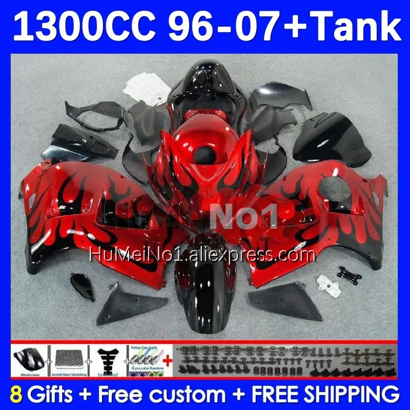 

Hayabusa для SUZUKI GSXR-1300 GSXR 1300 CC 27No.10 GSXR1300 1996 1997 1998 1999 2000 02 03 04 05 06 07 обтекатель с красным пламенем