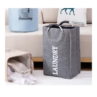 Metal Handle Big Cotton Linen Laundry Basket Household Clothes Toy Bag Home Accessories Folding Laundry Basket Pack Up Clothes