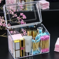 cosmetic storage box acrylic makeup organizer cotton swabs qtip makeup cotton pad organizer jewelry container empty box