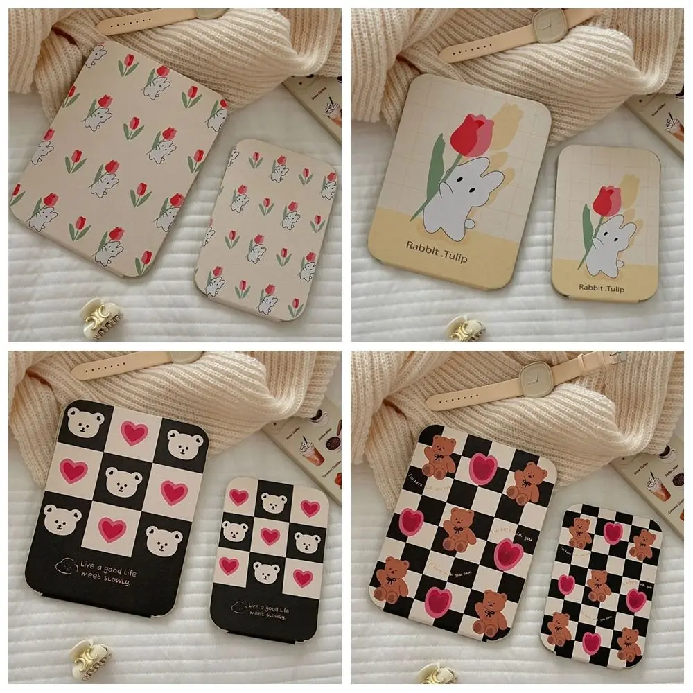 Красота из искусственной кожи настольная подставка зеркало с цветком складное