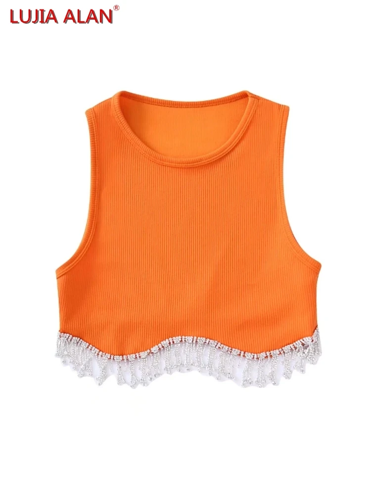 

Женский трикотажный короткий свитер с круглым вырезом