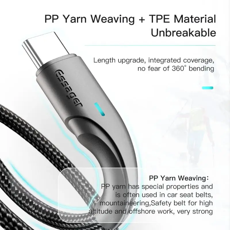 

Data Transfer Type-c Charger Fast Charging Portable Usb Type C Cable Wire 3a Mobile Phone Usb-c Data Cord Phone Accessories