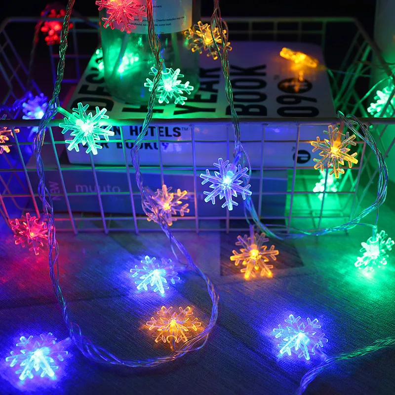 

Snowflake LED String Lights Fairy Garlands Garden Street Lamp Christmas Tree Decorations New Year Gifts 80/40/20leds Star Ball