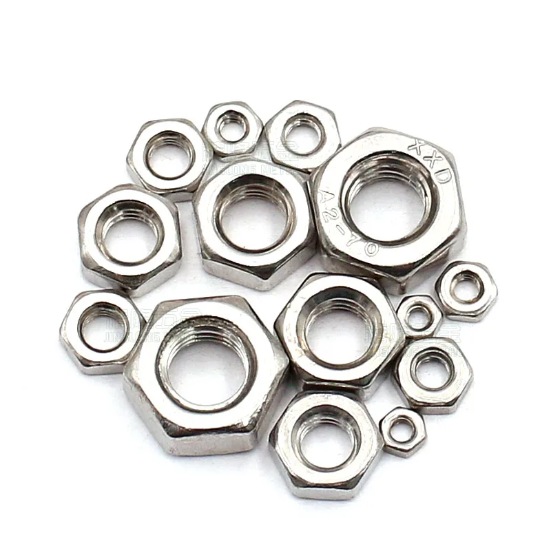 

10Pcs M1 M1.2 M1.4 M1.6 M2 M2.5 M3 M4 M5 M6 M10 304 Stainless Steel Hex Hexagon Nuts DIN934 Locking Nut