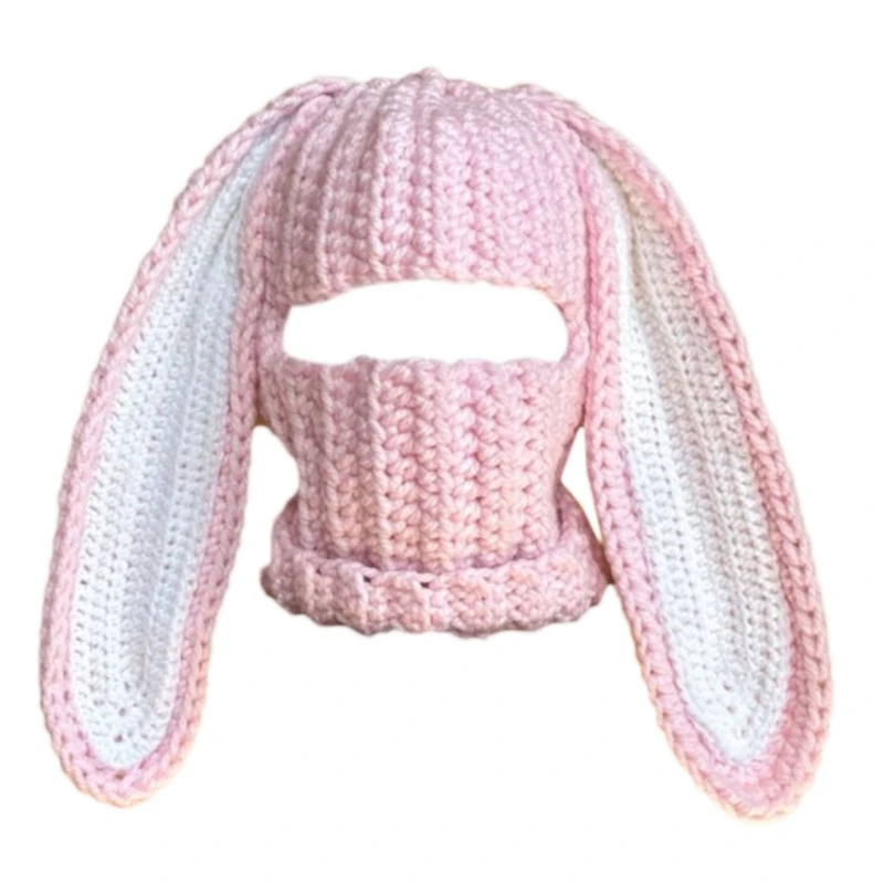 

Балаклава для Хэллоуина шапка с длинными ушками кролика забавная Вязаная Шапка Балаклава с кроличьими ушками шапочки шапка с длинными ушка...