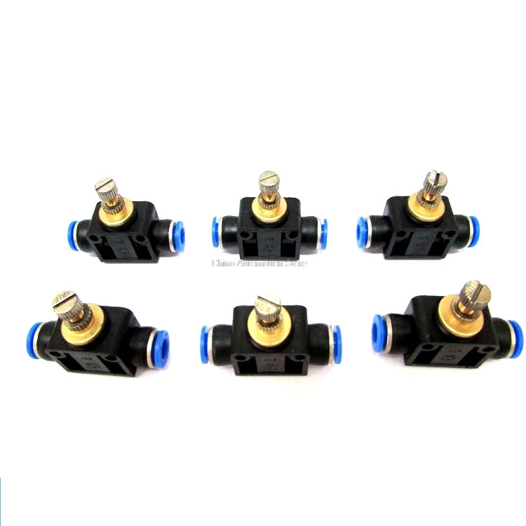 

Air Flow Speed Control Valve Tube Water Hose Pneumatic Push In Fittings 4-12mm Pipe joint