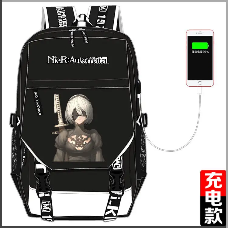 

Дорожный рюкзак с аниме Nier automata 2B для мужчин и женщин, школьная сумка для ноутбука, Ранец #13