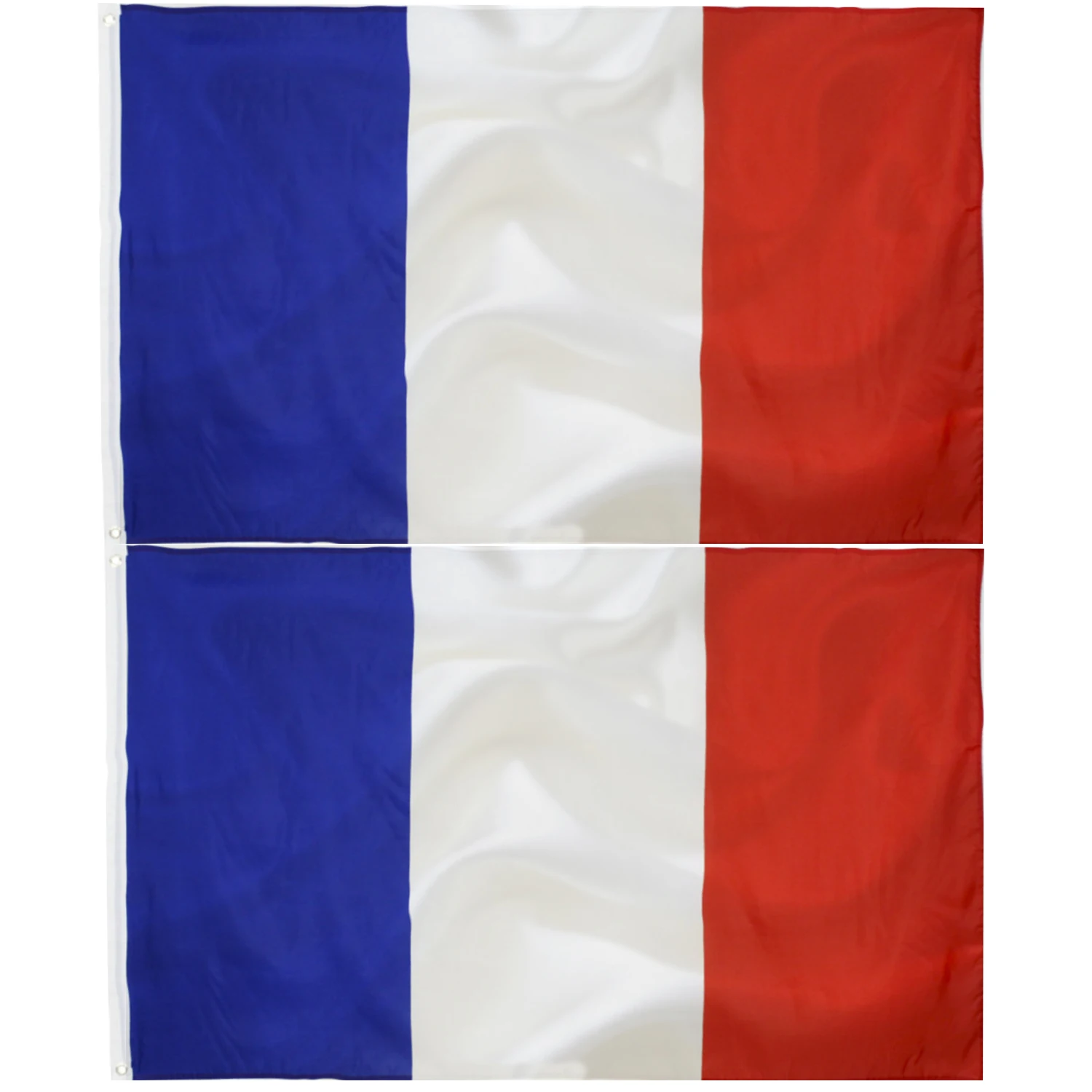 

2pcs France Flag 90x150cm French National Flags Polyester Vivid Color and Fade Proof with Brass Grommets