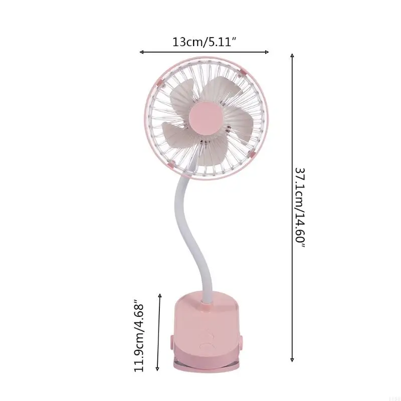 L8RE mini Portable Clip Fan Night Light Desk USB Rechargivable Handhelld Fantable Silent для нашего