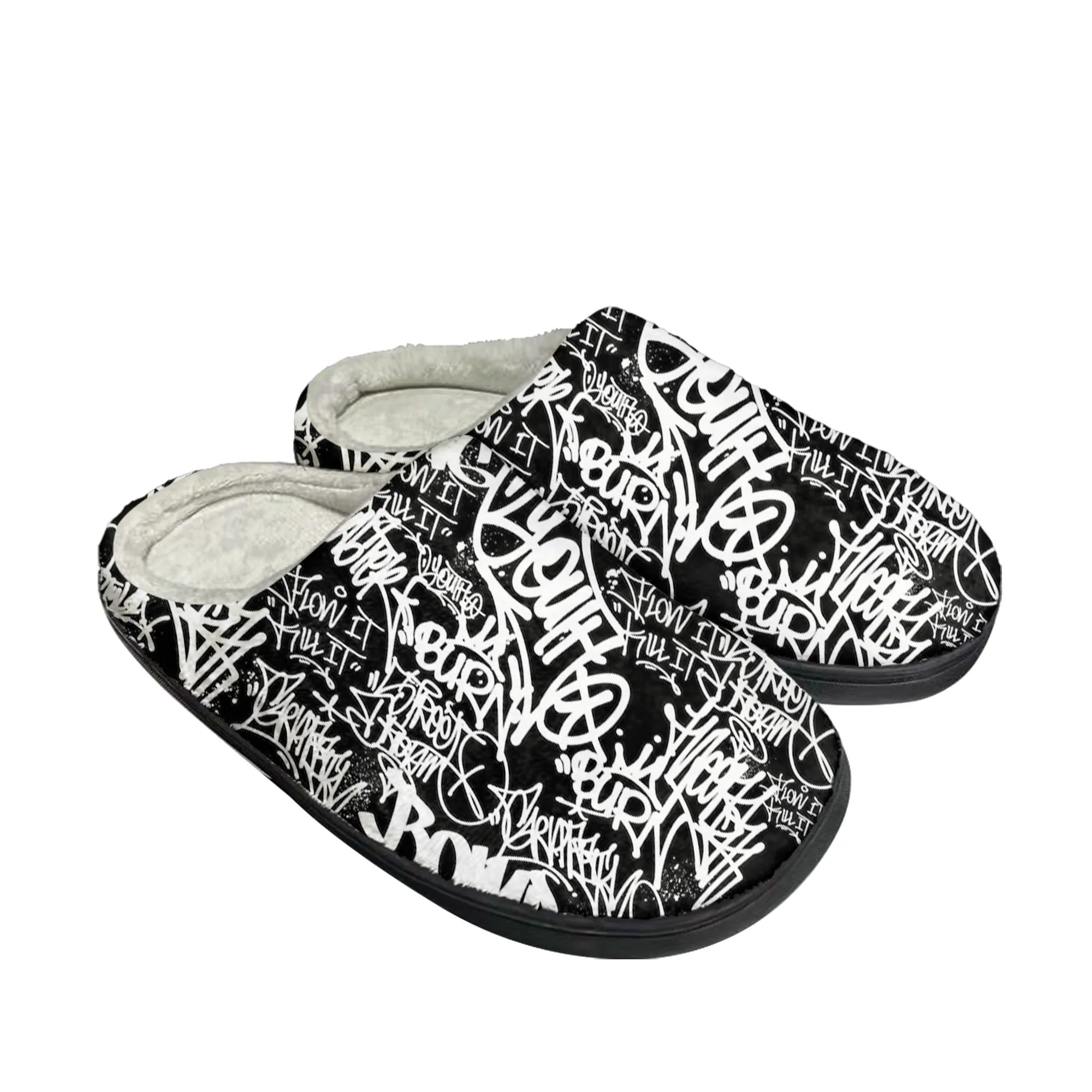 

street art graffiti Home Cotton Slippers Mens Womens Plush Bedroom Casual Keep Warm Shoes High Quality Indoor Customized Shoe