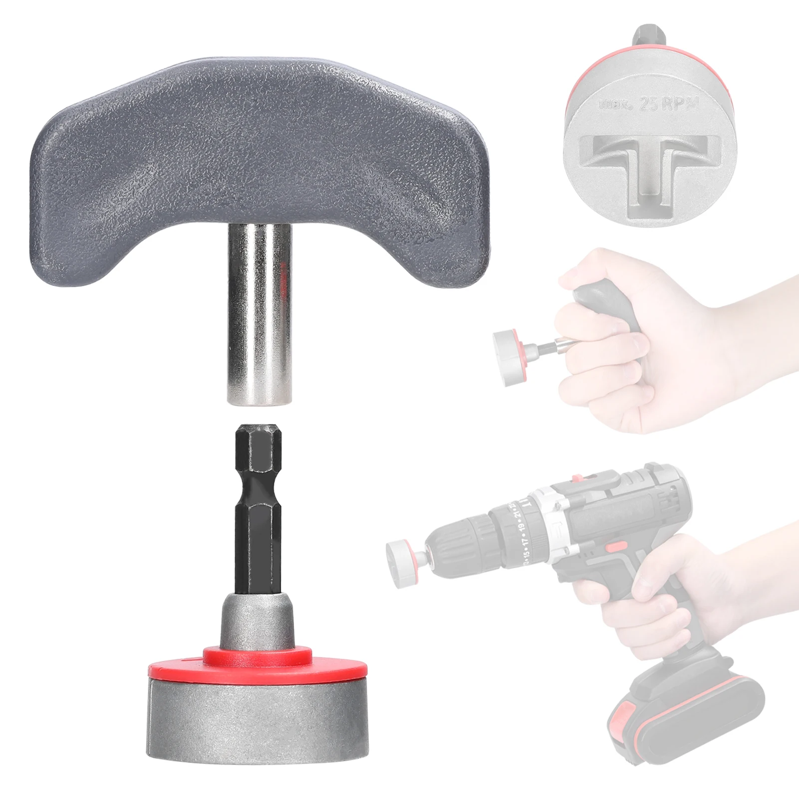 

2 PCS 6.35mm Hook Rectangular Screw Driver Set Drill Wrench Accessory Tool Set