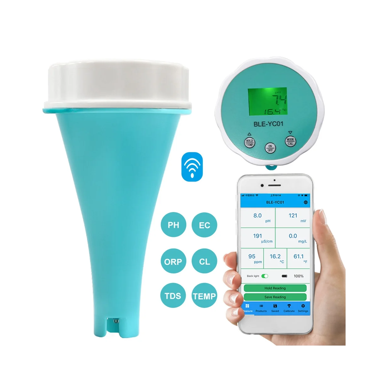 6 в 1 умный Онлайн Bluetooth измеритель уровня воды и хлора