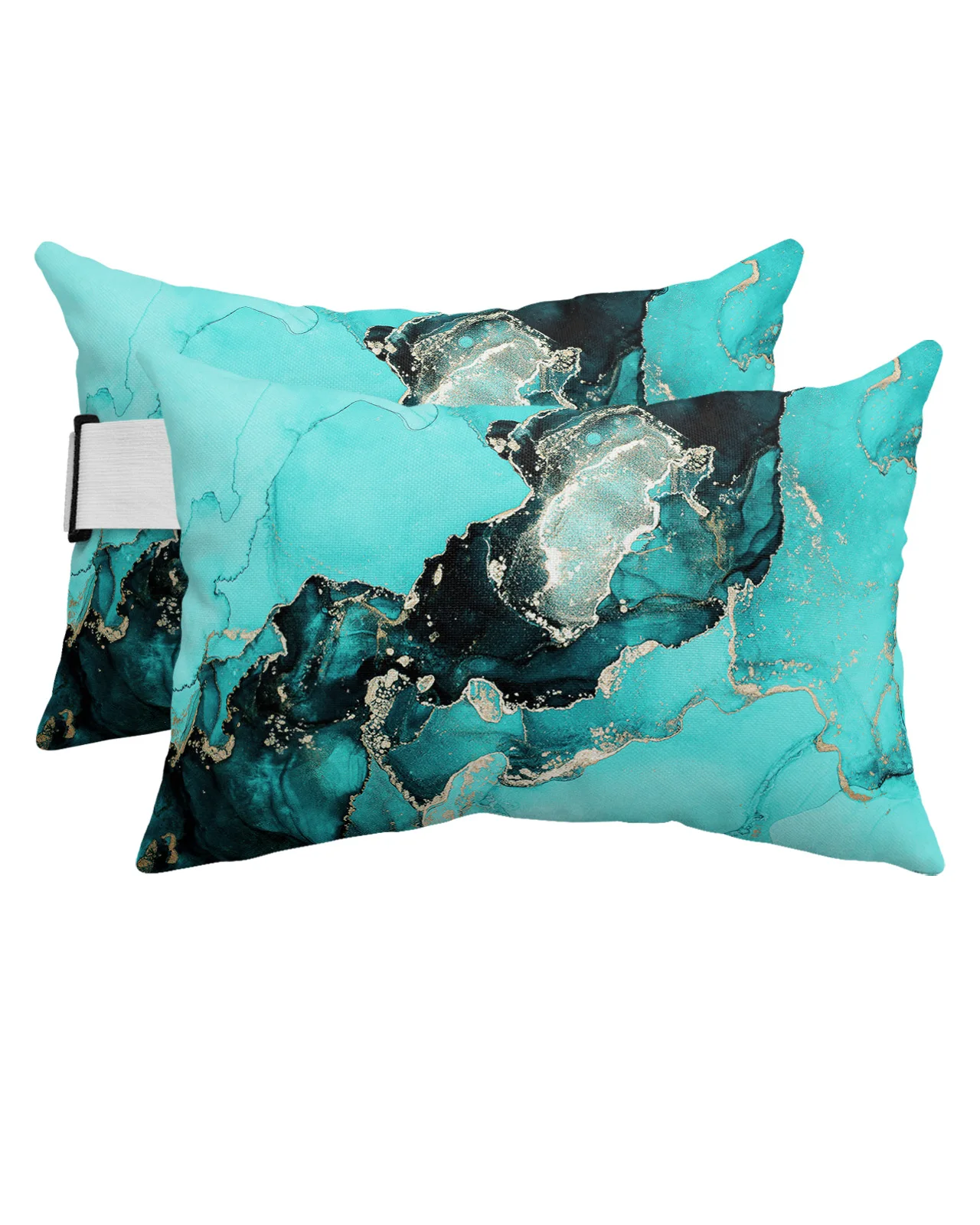 

Marble Texture Aqua Waterproof Pillow With Insert Adjustable Elastic Recliner Beach Chair Office Chair Neck Lumbar Travel Pillow