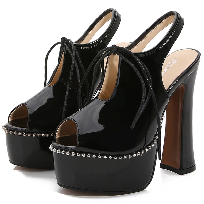 

Sexy Gladiator Sandals Women Summer Shoe 2022 Platform High Heels Luxury Black White Red Party Slingbacks Women's Stripper Shoes