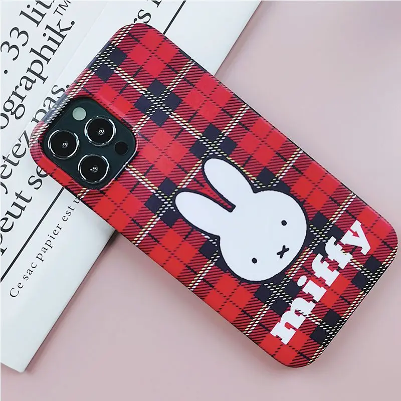 Kawaii Miffy Rabbit Apple 12Pro Phone Case Cartoon Fashion Iphone 13 Matte Ultra-Thin Durable Xsmax Cute 11Pro Full/half Pack