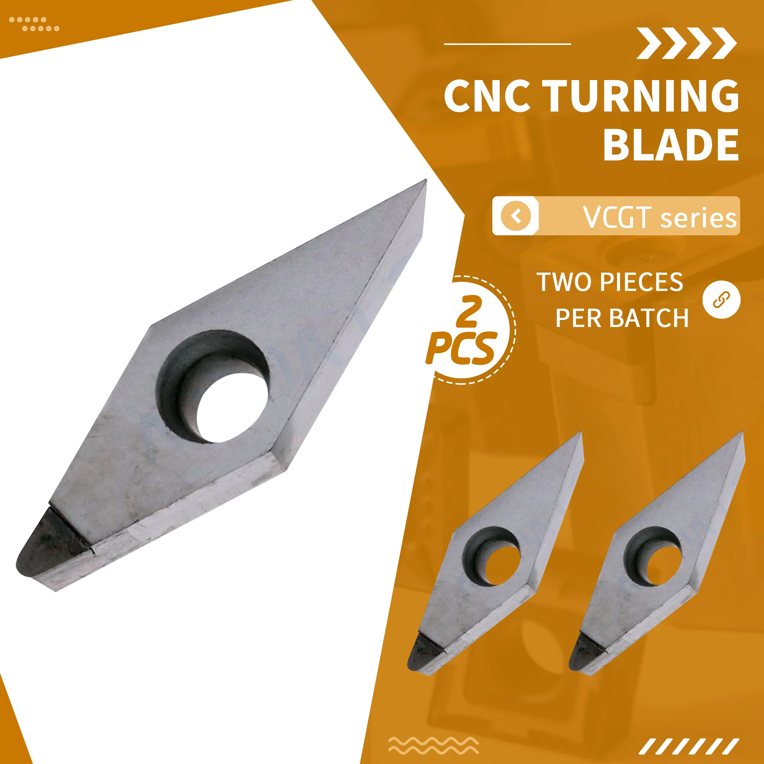 

2pc VCGT160402 VCGT160404 VCGT110304 VCGT110308 PCD CBN High quality Diamond inserts Lathe tool Turning insert CNC Turning tools