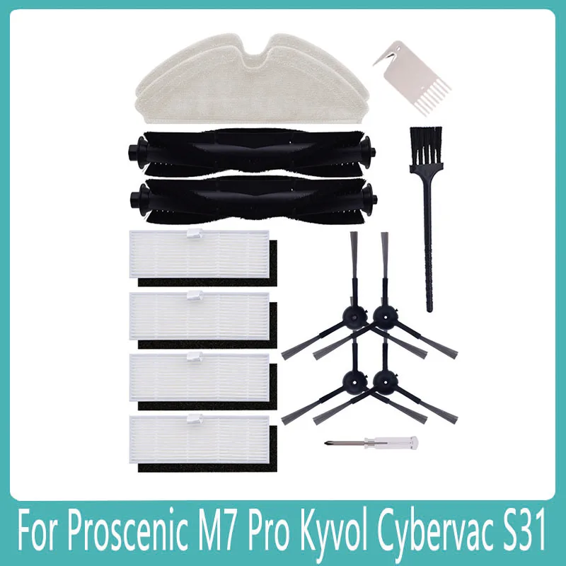 

Roller Main Side Brush HEPA Filter Dust Bag Mop For Proscenic M7 Pro Kyvol Cybervac S31 Honiture Q6 Uoni Lenovo T1 Pro Parts