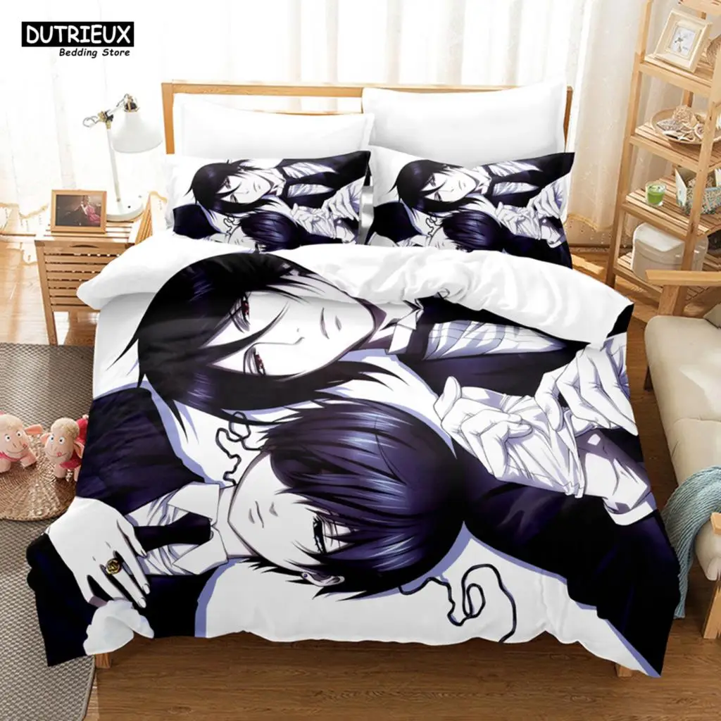 

Anime Black Butler Bedding Set Cool Sebastian Ciel Dakimakura Duvet Cover Adult Teens Single Double King Queen Duvet Cover Sets
