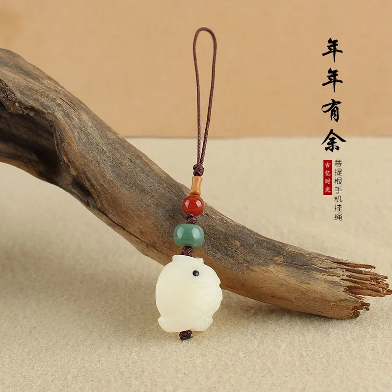 Мешочек с рыбками и фруктами цвета слоновой кости кулон-брелок для автомобиля -