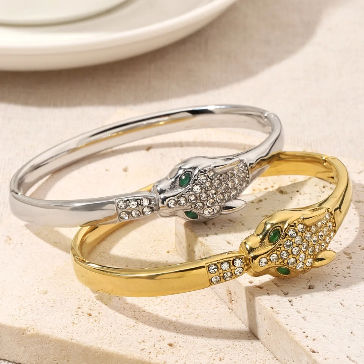 Трансграничный популярный браслет с зелеными глазами и леопардовым принтом