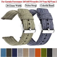 20mm 22mm watch band straps for garmin vivoactive 3 venu 2 sq vivoactive3 4forerunner 245 645 745 nylon watchband accessories