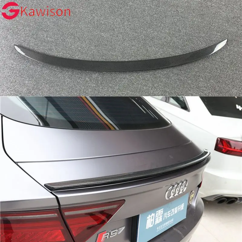 

P style High quality real carbon fiber material spoiler For Audi A7 S7 RS7 2013- 2018 Carbon Fiber Rear Spoiler Trunk Wing
