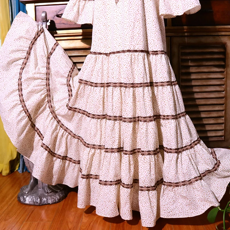 Винтажное Аутентичное Цыганское Платье для Фламенко танцевальное платье