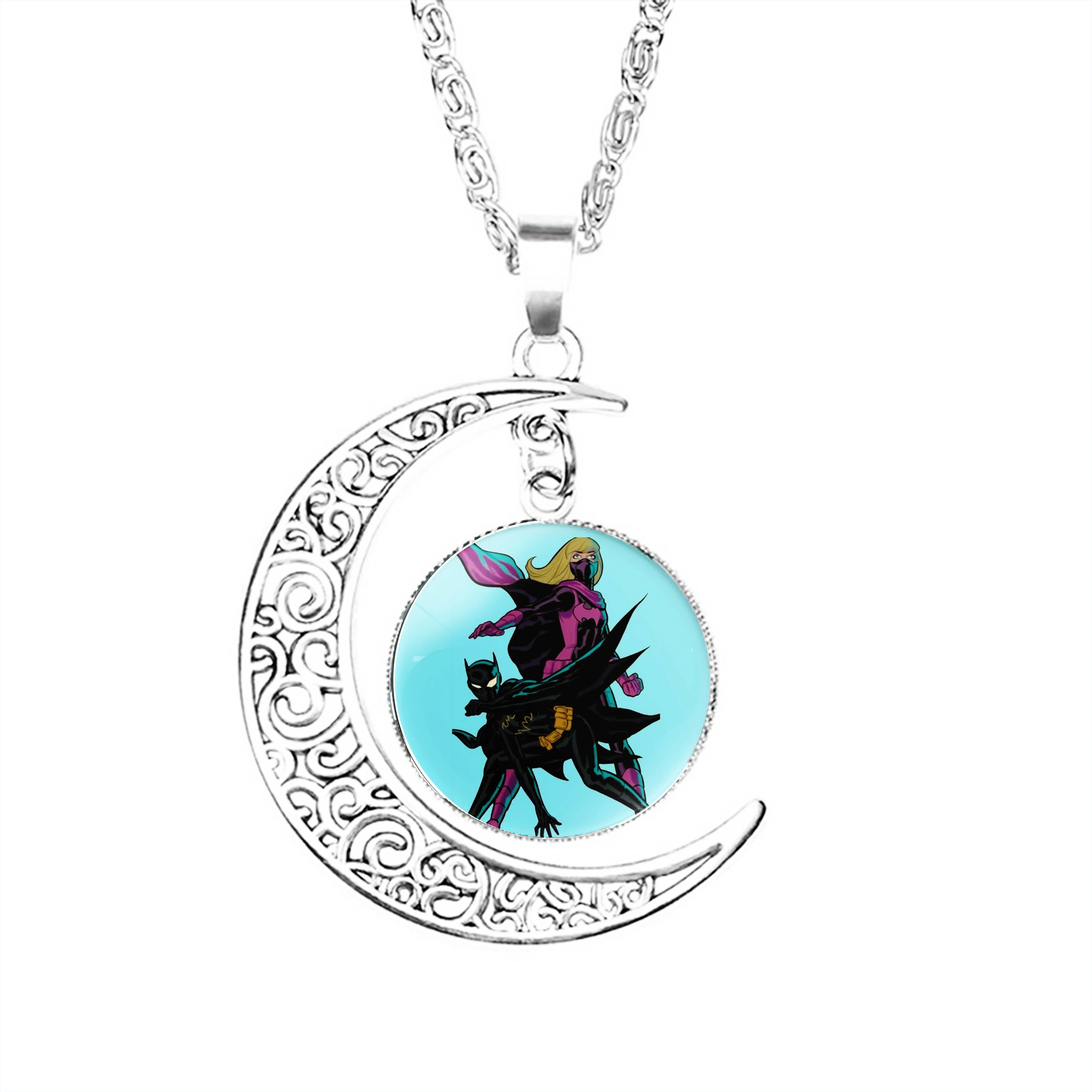 

Team Up Moon Necklace Lady Lovers Gifts Pendant Accessories Party Charm Men Jewelry Crescent Chain Fashion Jewelry Women