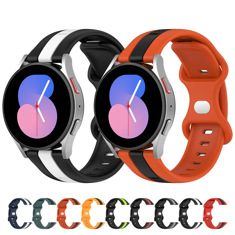 

Strap For Samsung Galaxy Watch 5 Pro 45mm active 2 Silicone Sport correa Bracelet Galaxy Watch 4 44mm 40mm classic 46mm band